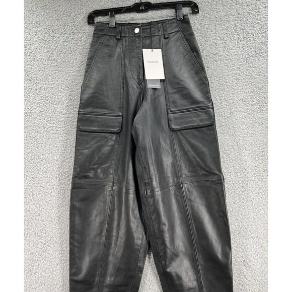 Deadwood Net Sustain Palma Leather Tapered Black Pants Size 0 New - Picture 4 of 12